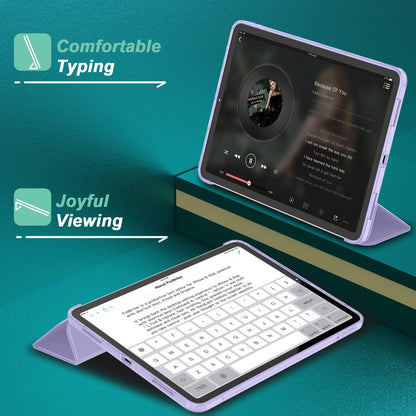 Ipad Air 11 Inch Case M3 2025/M2 2024 - Ipad Air 5Th/4Th Generation Case 2022/2020 10.9 Inch, Slim Hard PC Translucent Back Shell Cover, Support Touch Id(Lilac Purple)