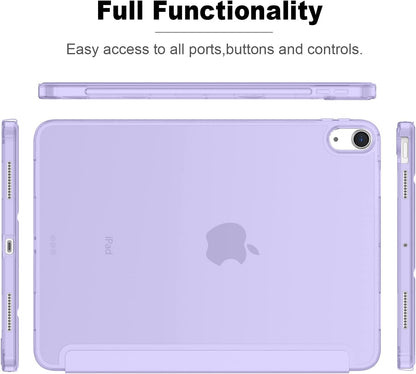 Ipad Air 11 Inch Case M3 2025/M2 2024 - Ipad Air 5Th/4Th Generation Case 2022/2020 10.9 Inch, Slim Hard PC Translucent Back Shell Cover, Support Touch Id(Lilac Purple)
