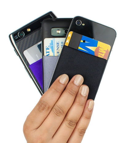 Universal Adhesive Phone Wallet– Stick-On Card Holder Pouch Case for Smartphone