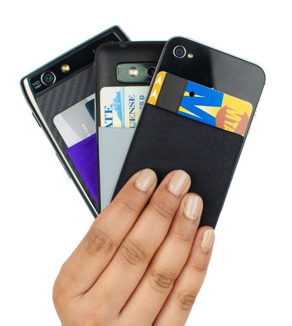 Universal Adhesive Phone Wallet– Stick-On Card Holder Pouch Case for Smartphone