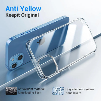 Heavy Duty Transparent Phone Case Designed for Apple Iphone 15 Clear Case with 2 Screen Protector and 2 Camera Lens, Shockproof Dropproof Slim Clear Case for Apple Iphone 15