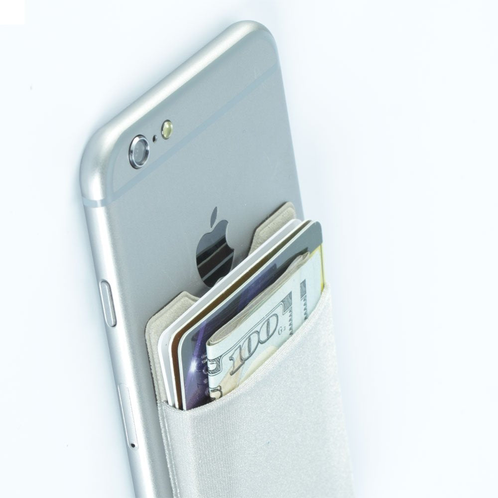 Universal Adhesive Phone Wallet– Stick-On Card Holder Pouch Case for Smartphone