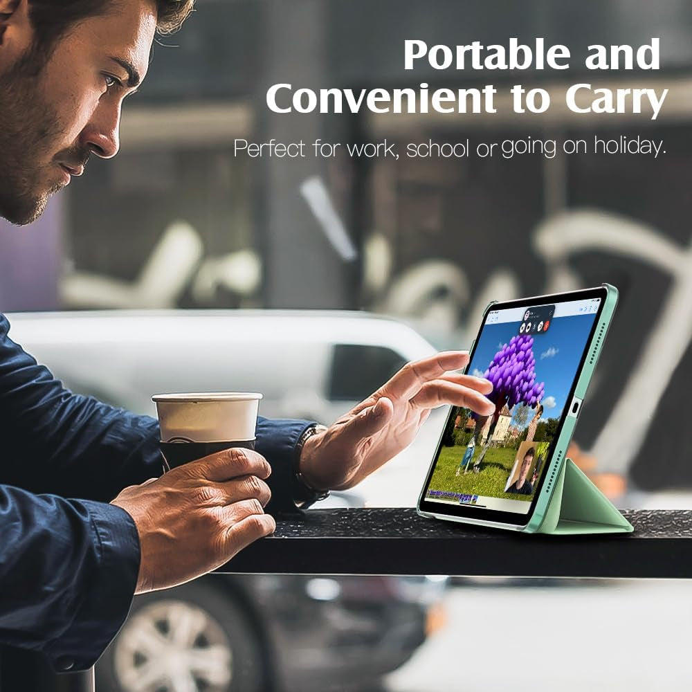 for Ipad Air 11 Inch Case (M3/M2-2025/2024), Ipad Air 5Th Generation 2022/4Th Gen 2020 10.9 Inch, Slim Hard Translucent Back Cover, Support Auto Wake/Sleep - Green