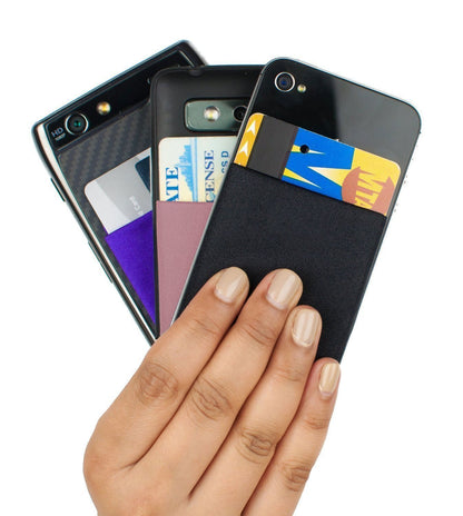 Universal Adhesive Phone Wallet– Stick-On Card Holder Pouch Case for Smartphone