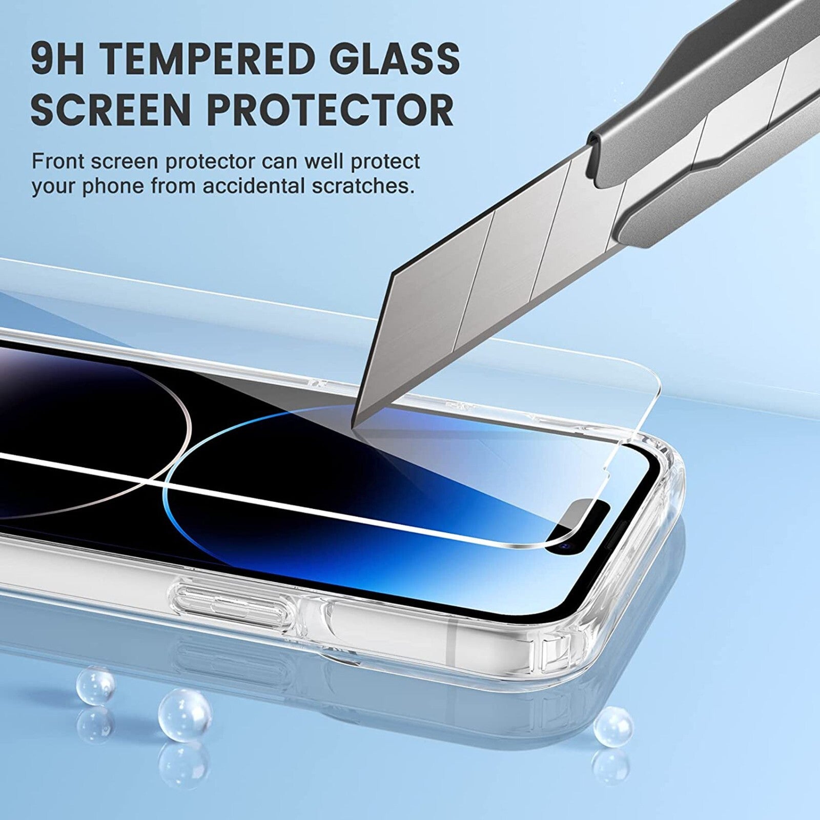 For Iphone 15 14 13 12 11 Pro Max Clear Shockproof Case + Screen Lens Protector