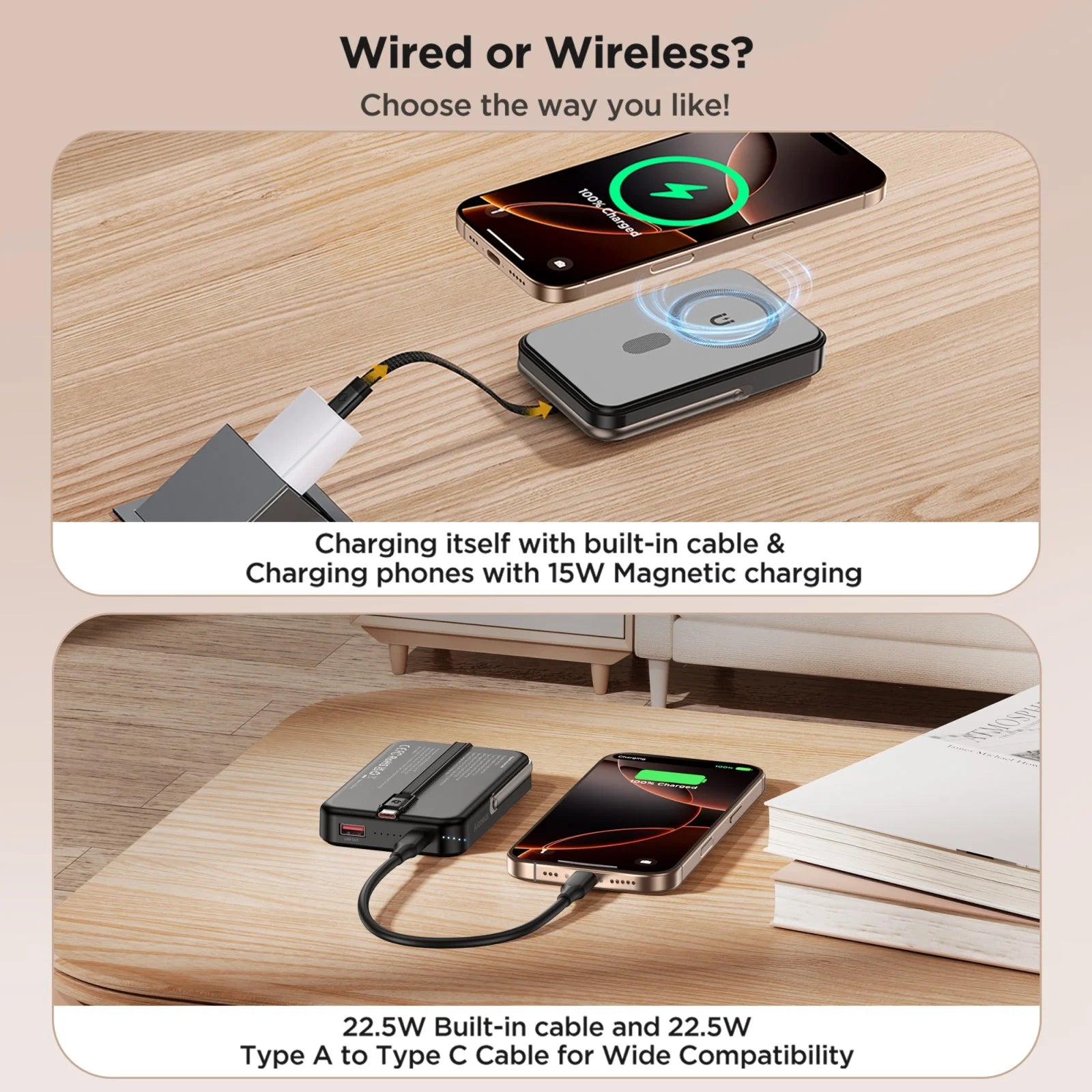 Magnetic Power Bank 10K Wireless Portable Charger (20W)