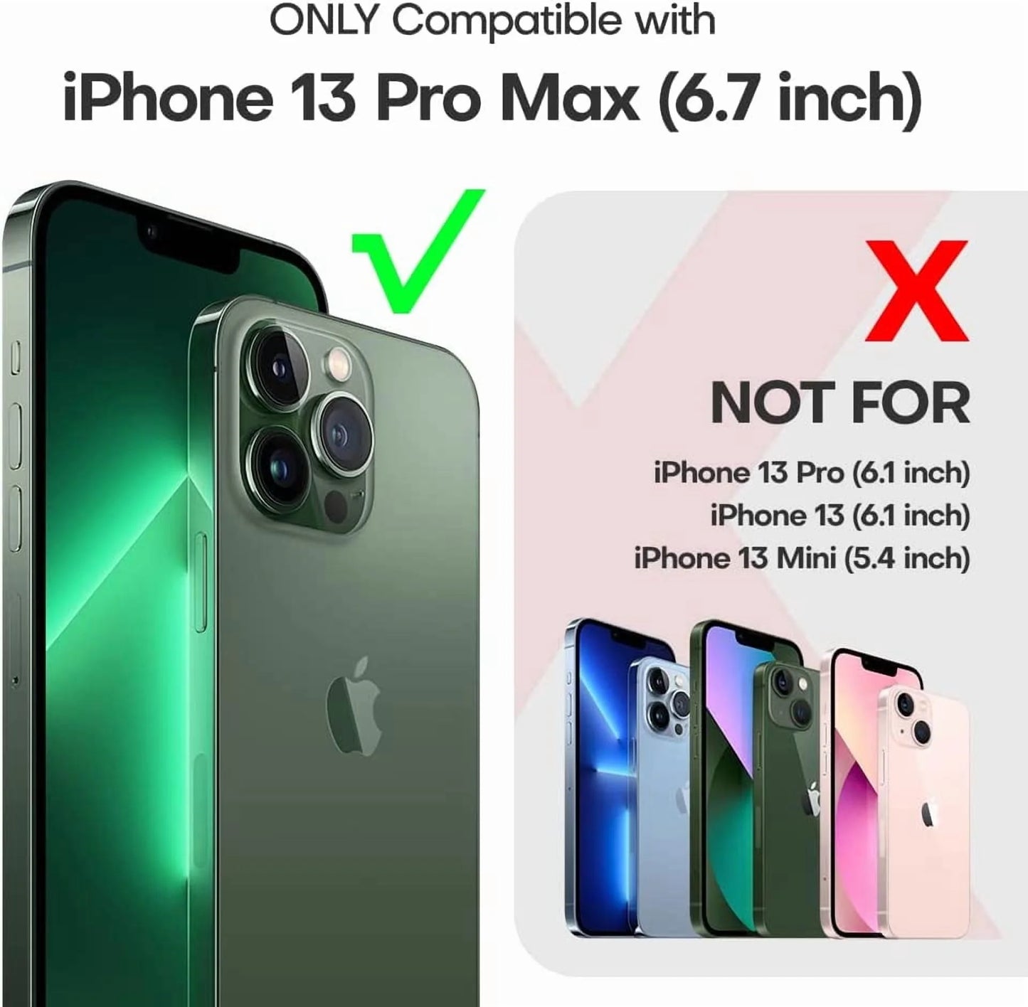 Transparent Phone Case for Apple Iphone 13 Pro Max Clear Magnetic Case, [Yellow Resistant] Slim Fit Shockproof Transparent Crystal Clear Magnetic Case for Apple Iphone 13 Pro Max, Red