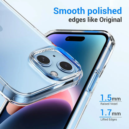 Heavy Duty Transparent Phone Case Designed for Apple Iphone 15 Clear Case with 2 Screen Protector and 2 Camera Lens, Shockproof Dropproof Slim Clear Case for Apple Iphone 15