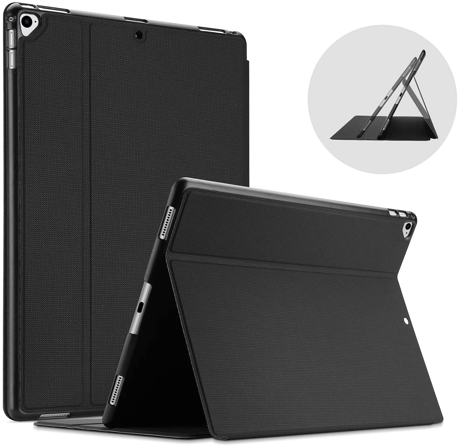 Cover for Ipad Pro 12.9 2017/2015 (Old Model, 2Nd & 1St Gen), Slim Stand Protective Folio Case Smart Cover for Ipad Pro 12.9 Inch 2Nd Gen 2017 / Ipad Pro 12.9 Inch 1St Gen 2015 -Black