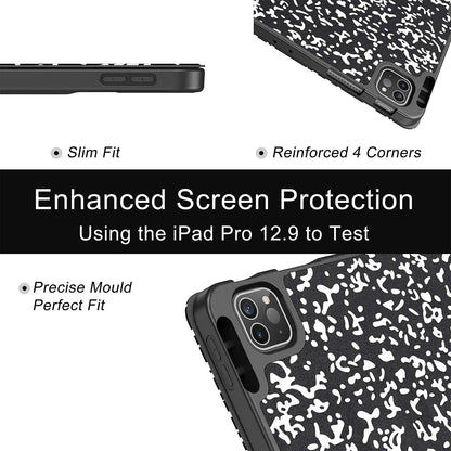 Ipad Pro 12.9 Case 2021/2022 5Th/6Th Generation with Pencil Holder,Slim Lightweight Trifold Stand Case【Pencil Charging+Auto Sleep/Wake】 Soft TPU Back Cover for Ipad Pro 12.9 Inch-Book