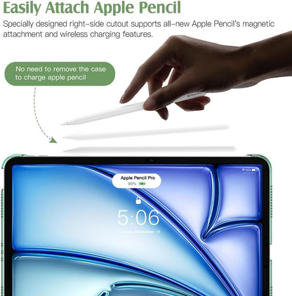 for Ipad Air 11 Inch Case (M3/M2-2025/2024), Ipad Air 5Th Generation 2022/4Th Gen 2020 10.9 Inch, Slim Hard Translucent Back Cover, Support Auto Wake/Sleep - Green