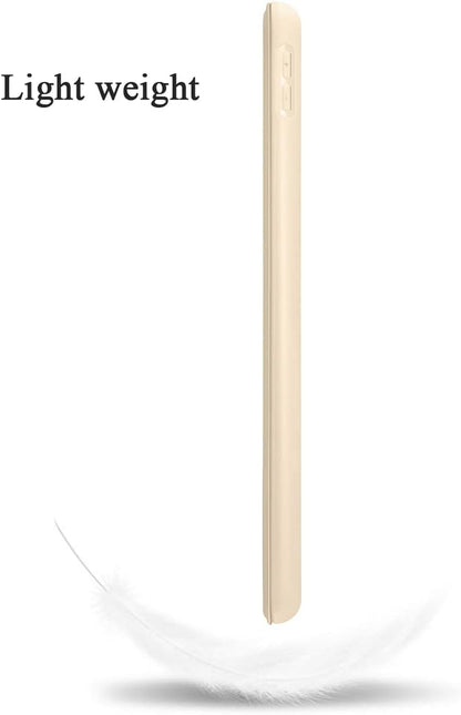 Compatible for Apple Ipad 9.7 Case 2018 Ipad 6Th Generation Cases/2017 Ipad 5Th Generation Case with Pencil Holder, Slim Soft Silicone Smart Trifold Stand Protective Cover(Champagne Gold)