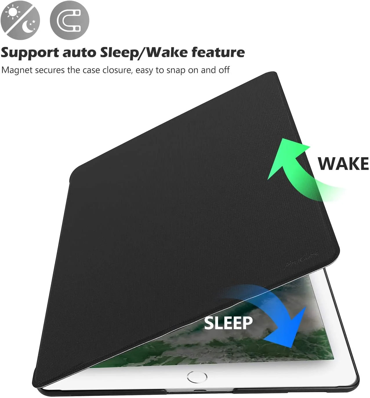 Cover for Ipad Pro 12.9 2017/2015 (Old Model, 2Nd & 1St Gen), Slim Stand Protective Folio Case Smart Cover for Ipad Pro 12.9 Inch 2Nd Gen 2017 / Ipad Pro 12.9 Inch 1St Gen 2015 -Black