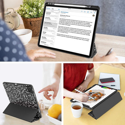 Ipad Pro 12.9 Case 2021/2022 5Th/6Th Generation with Pencil Holder,Slim Lightweight Trifold Stand Case【Pencil Charging+Auto Sleep/Wake】 Soft TPU Back Cover for Ipad Pro 12.9 Inch-Book