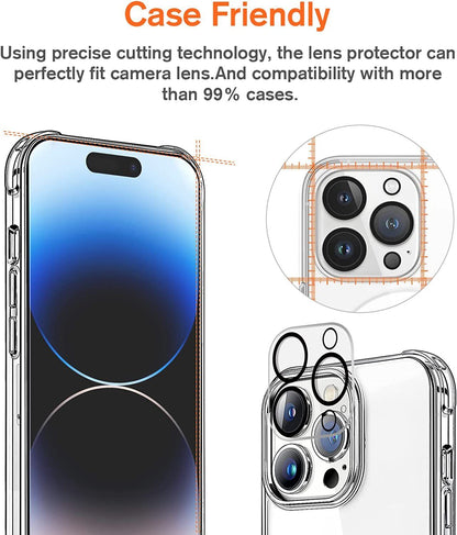 For Iphone 17 16 15 14 13 12 11 Pro Max Tempered Glass Screen + Camera Protector