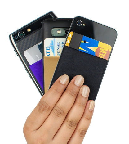 Universal Adhesive Phone Wallet– Stick-On Card Holder Pouch Case for Smartphone