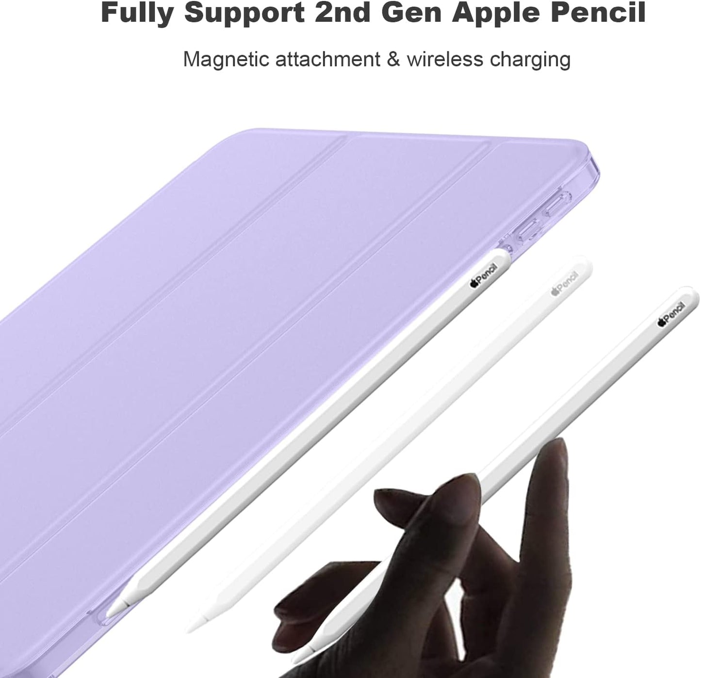 Ipad Air 11 Inch Case M3 2025/M2 2024 - Ipad Air 5Th/4Th Generation Case 2022/2020 10.9 Inch, Slim Hard PC Translucent Back Shell Cover, Support Touch Id(Lilac Purple)