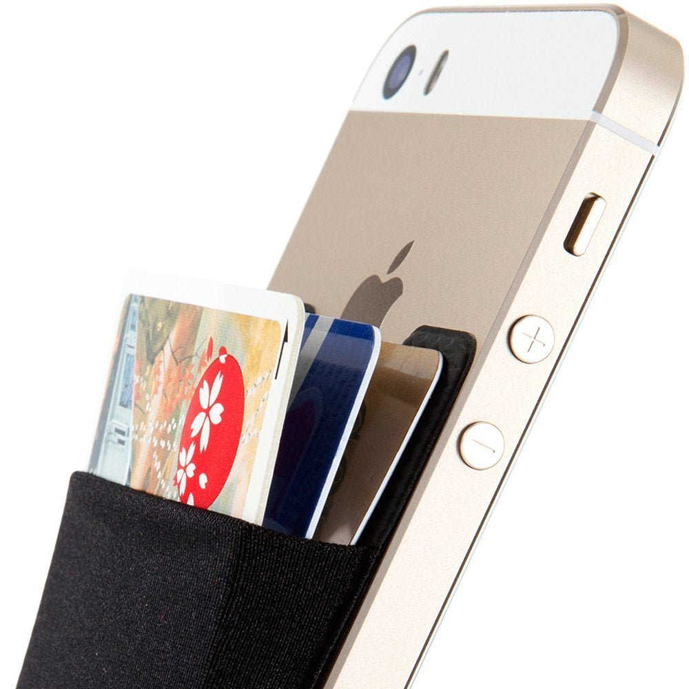 Universal Adhesive Phone Wallet– Stick-On Card Holder Pouch Case for Smartphone